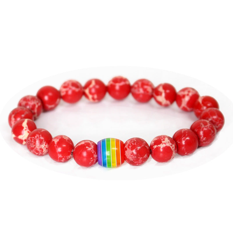 Rainbow Bead Bracelet Multi Color Options