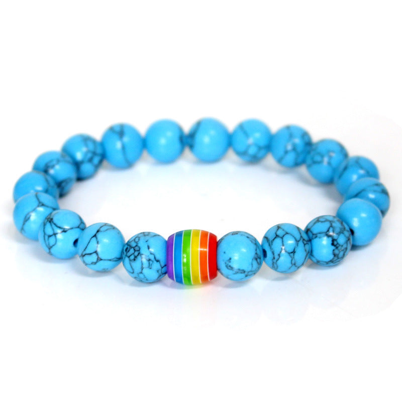 Rainbow Bead Bracelet Multi Color Options