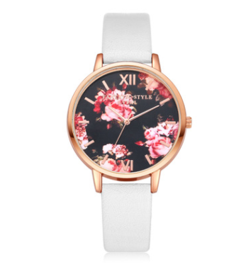 Rose Watch With Leather Strap And Gold Siding Luxury Watches