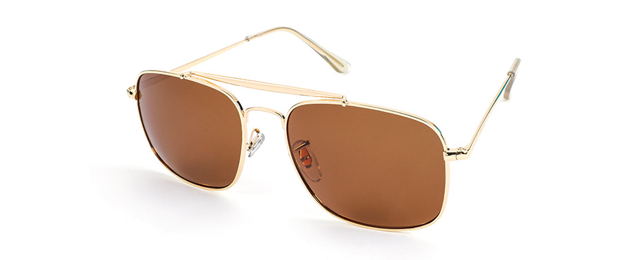 Beachy Cover Ups' Metal Framed Polarized Sunglasses with brown lenses for beachgoers.