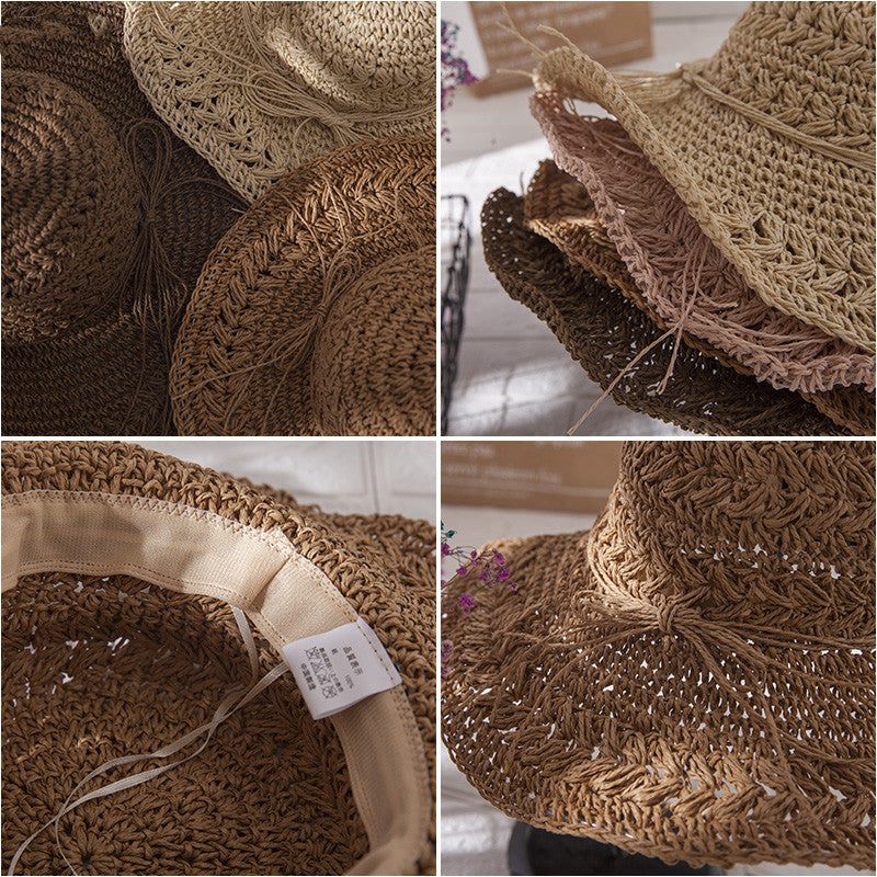 A series of stylish Foldable Seaside Beach Hat photos by Beachy Cover Ups.