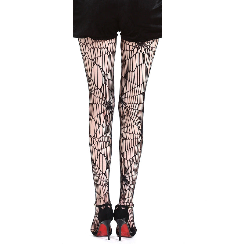 Halloween Stocking Spider Pattern Pantyhose Mesh