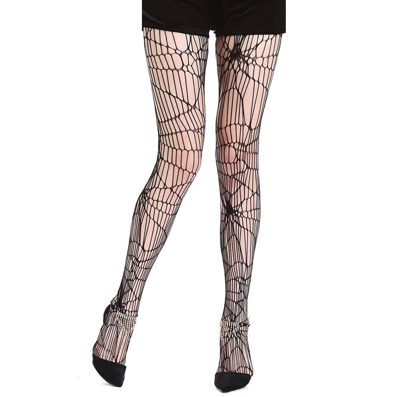 Halloween Stocking Spider Pattern Pantyhose Mesh