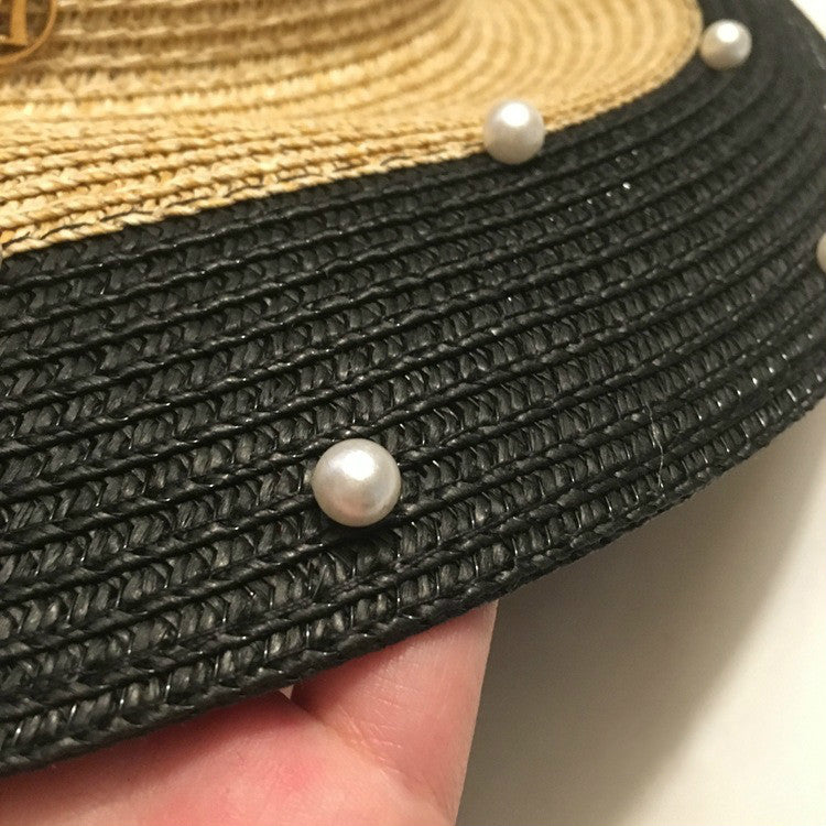 Classy Big Brim Black & White Beach Hat