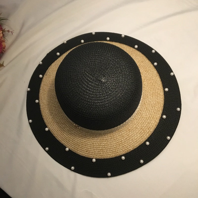 Classy Big Brim Black & White Beach Hat