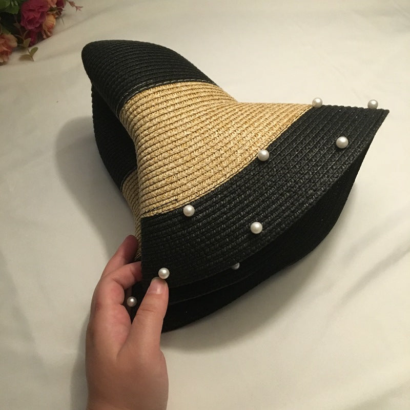 Classy Big Brim Black & White Beach Hat