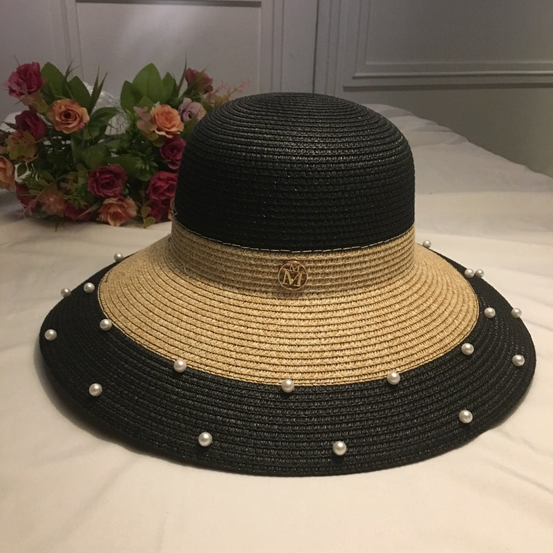 Classy Big Brim Black & White Beach Hat