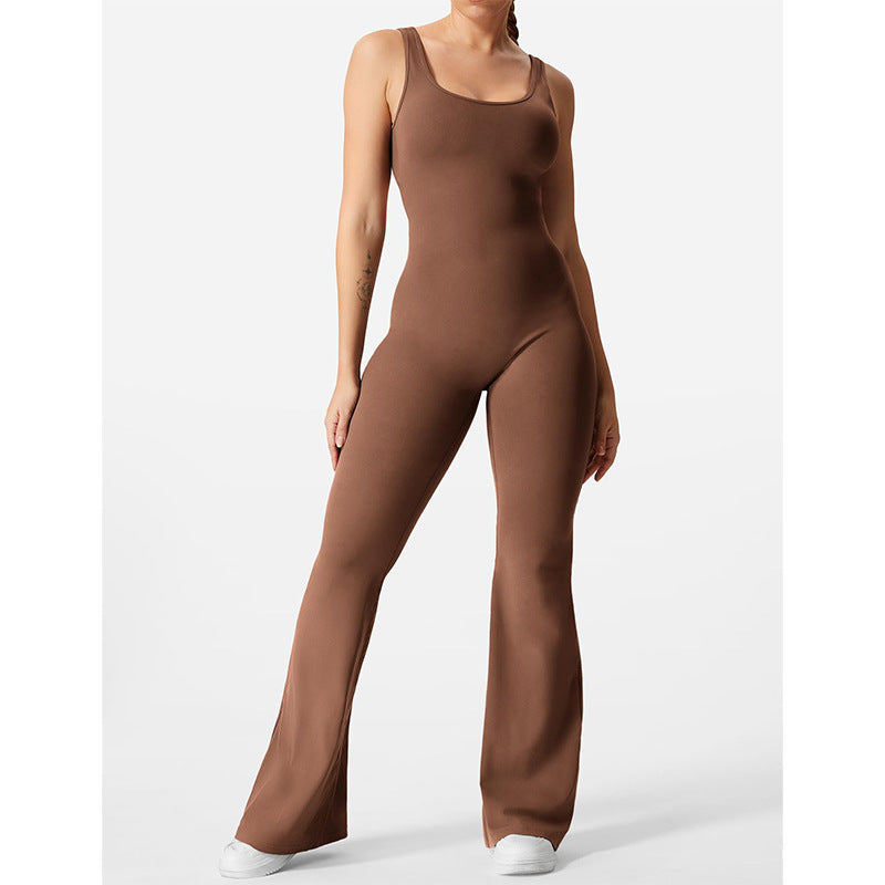 Slim Fit Hip Raise Backless Jumpsuit