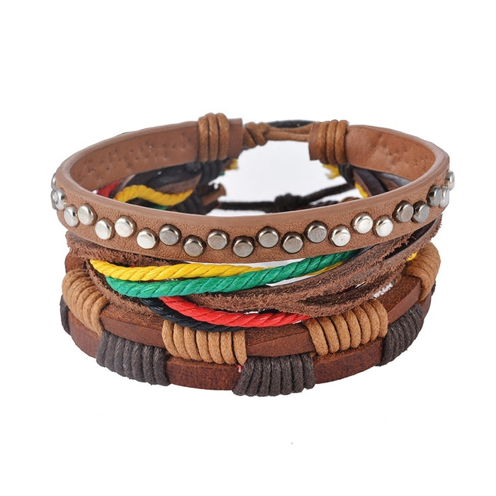 Leather Bracelet Multilayer Bead Bracelet Jewelry