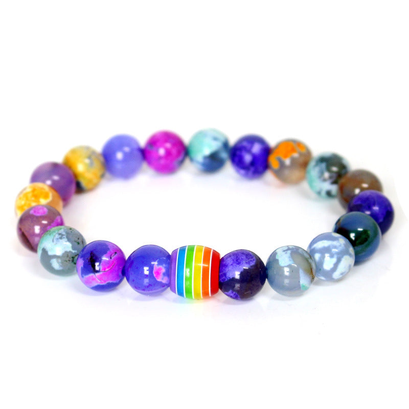 Rainbow Bead Bracelet Multi Color Options