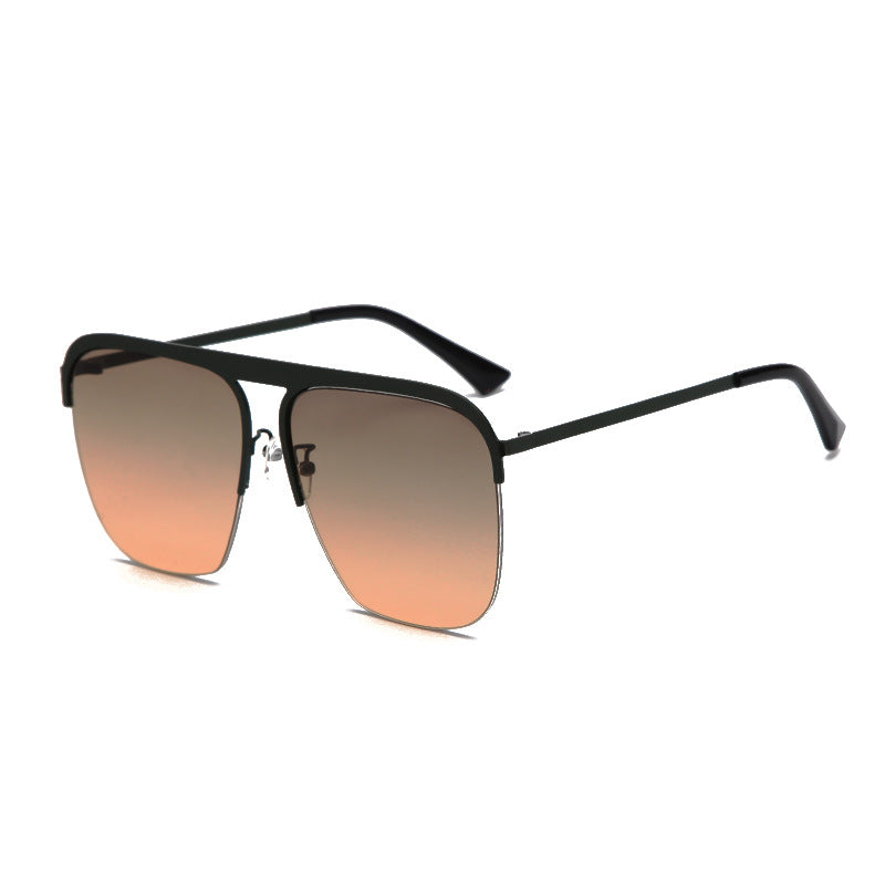 A stylish pair of Beachy Cover Ups Large Half Frame Sunglasses with a black frame.