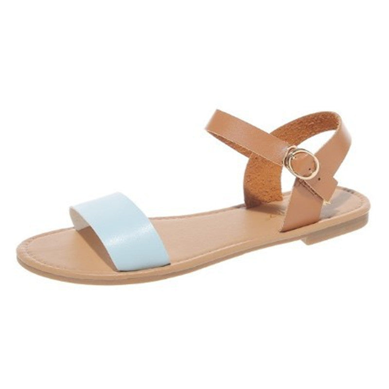 Colored Open-Toe Flat Sandals