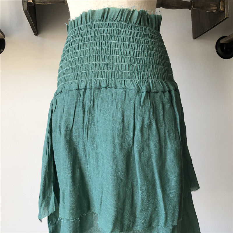 A Fringed Summer Cotton Beach Shorts on a mannequin by Beachy Cover Ups.