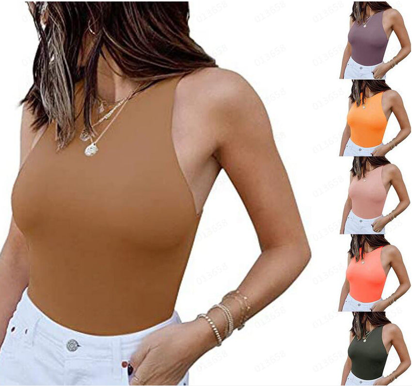 Women's Sleeveless Halter Neck Tank Tops in different colors by Beachy Cover Ups.