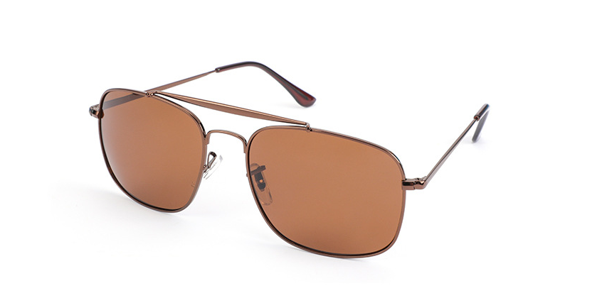 A pair of Metal Framed Polarized Sunglasses by Beachy Cover Ups on a white background.