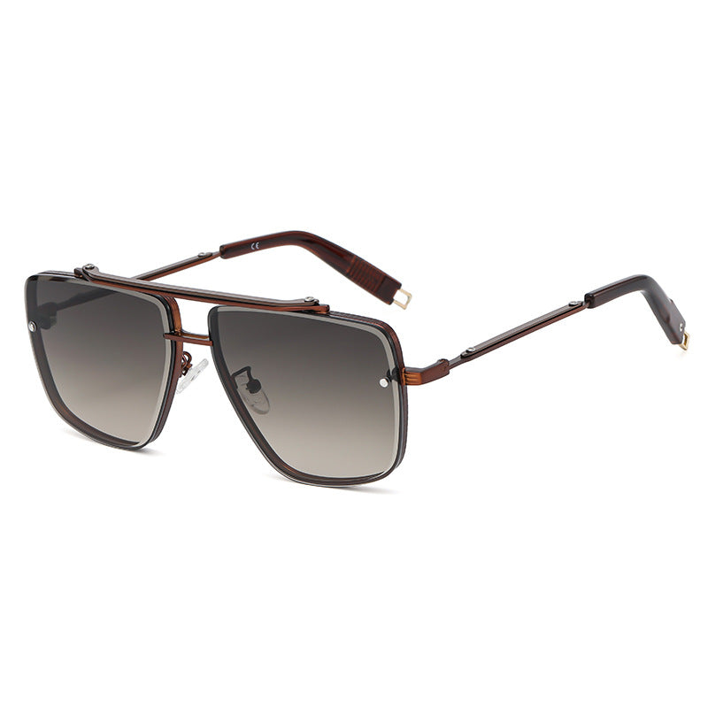 A fashionable pair of Beachy Cover Ups Twin-beam Metal Sunglasses with UV protection.