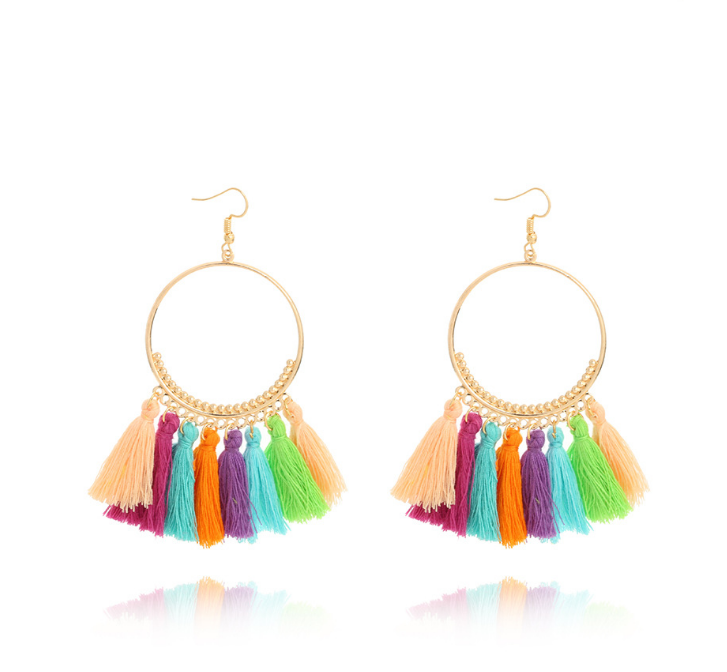 Boho Big Round Drop Dangle Earrings