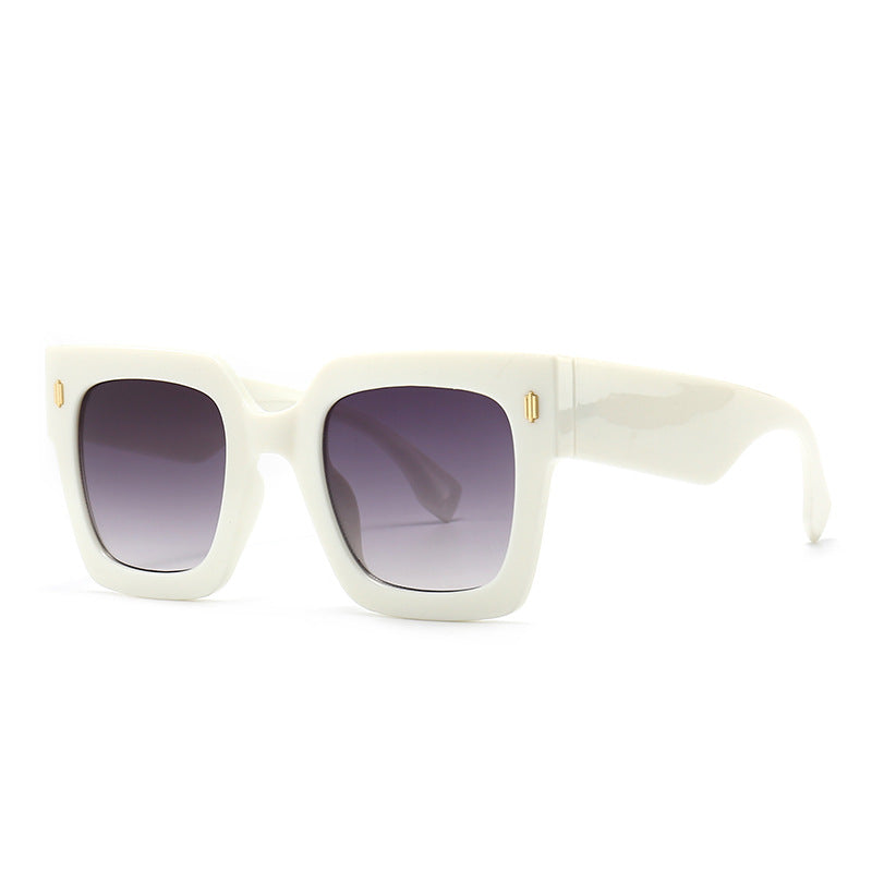 Beachy Cover Ups' Trendy Large Frame Square Classy Sunglasses providing UV protection on a white background.