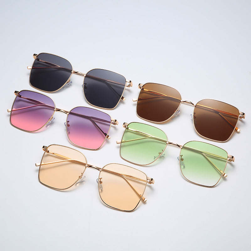 A set of Square Sunglasses Cross-border Metal by Beachy Cover Ups on a white background.