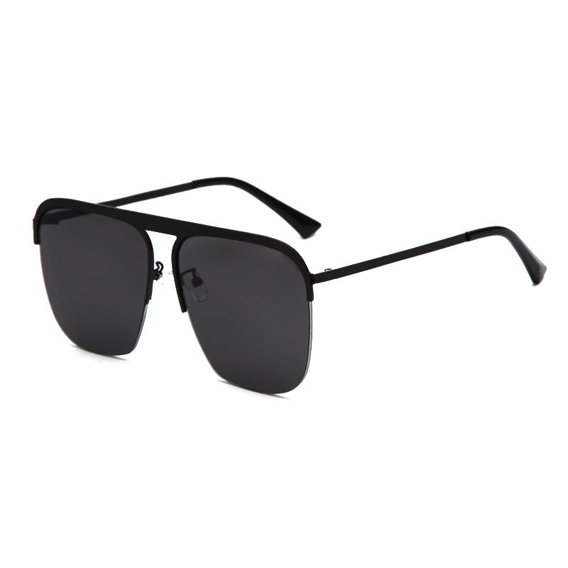 A stylish pair of Beachy Cover Ups Large Half Frame Sunglasses on a white background.