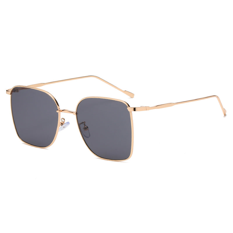 A pair of Square Sunglasses Cross-border Metal with black lenses by Beachy Cover Ups.