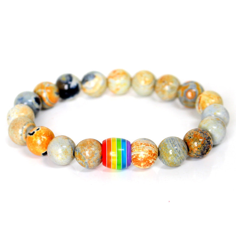 Rainbow Bead Bracelet Multi Color Options