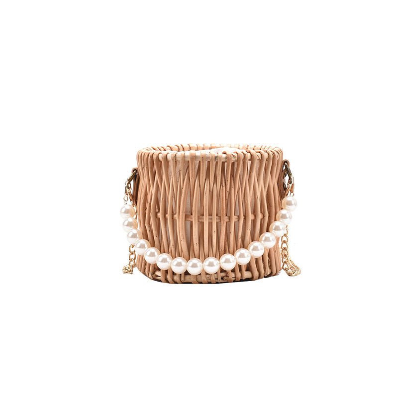 3 Style Pearl Cloth & Straw Bag - Beachy Cover Ups