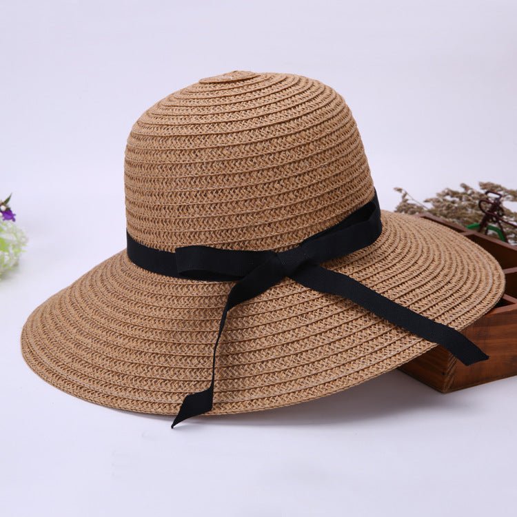 Black Bowtie Beach Hat - Beachy Cover Ups