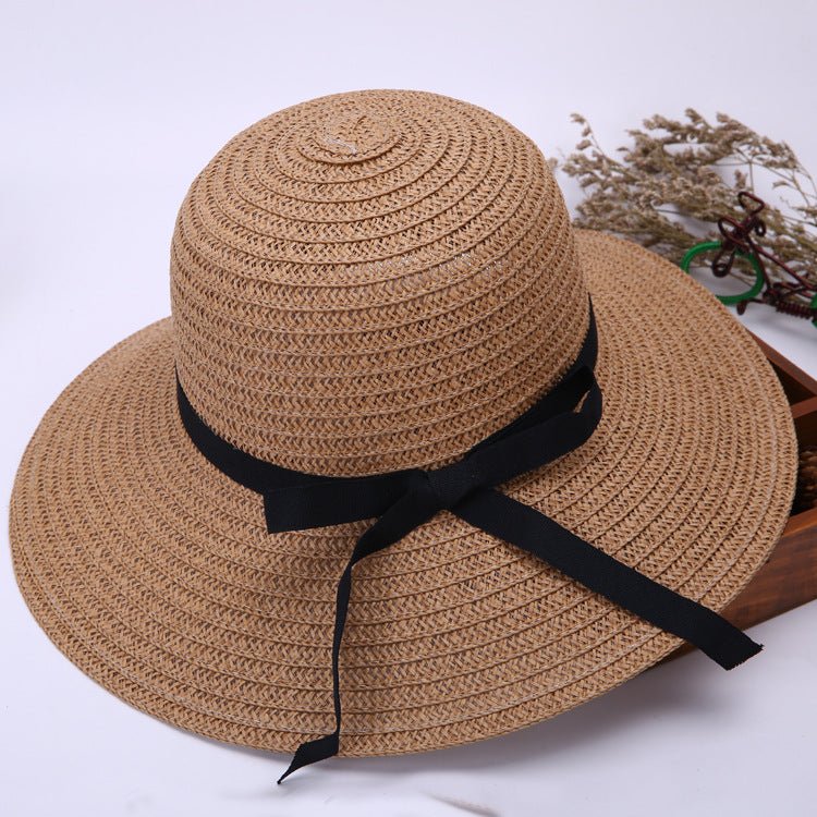 Black Bowtie Beach Hat - Beachy Cover Ups