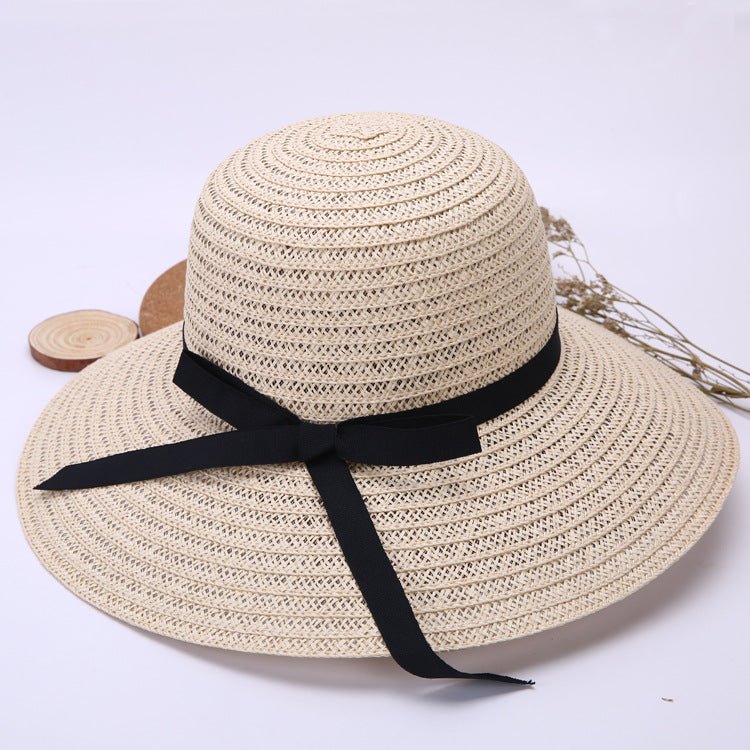 Black Bowtie Beach Hat - Beachy Cover Ups