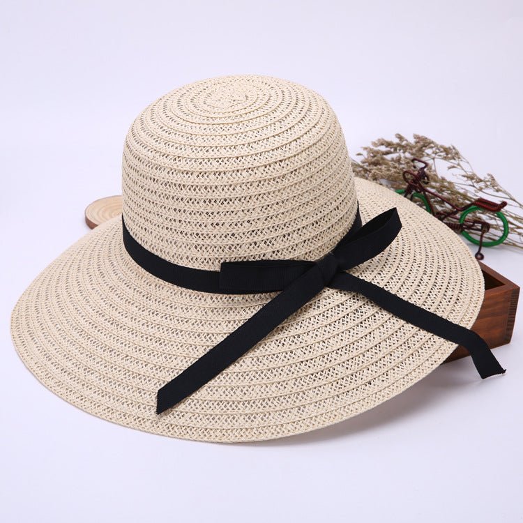 Black Bowtie Beach Hat - Beachy Cover Ups