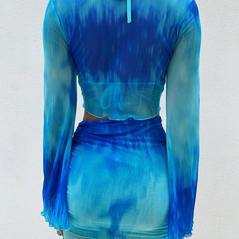 Blue Ocean Summer Short Skirt Set - Beachy Cover Ups
