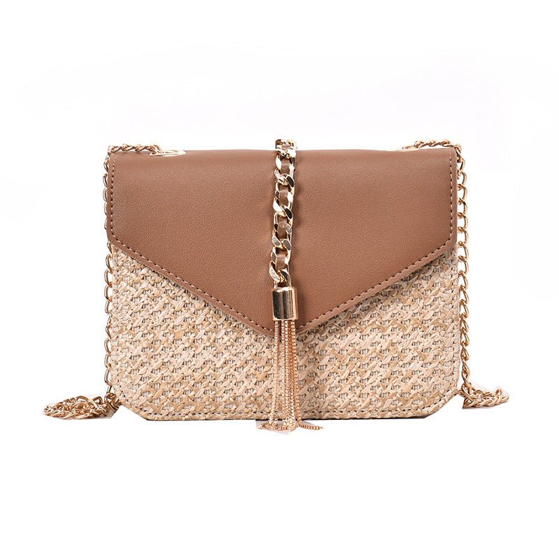 Chained Classy Woven Shoulder Bag - Beachy Cover Ups