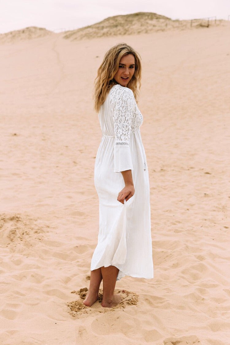 Charming Long Beach Dress - Beachy Cover Ups