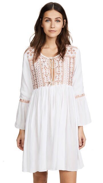 Embroidered Long Sleeve Vacation Blouse - Beachy Cover Ups