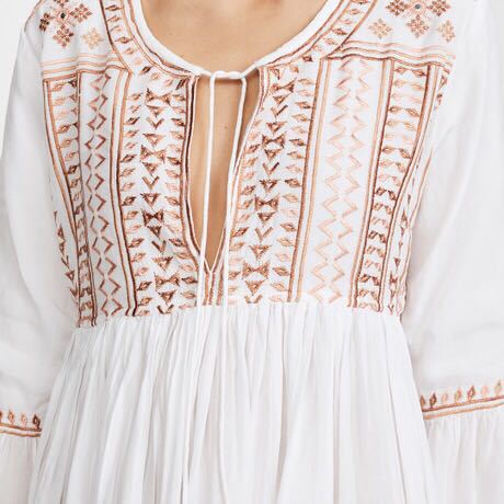 Embroidered Long Sleeve Vacation Blouse - Beachy Cover Ups