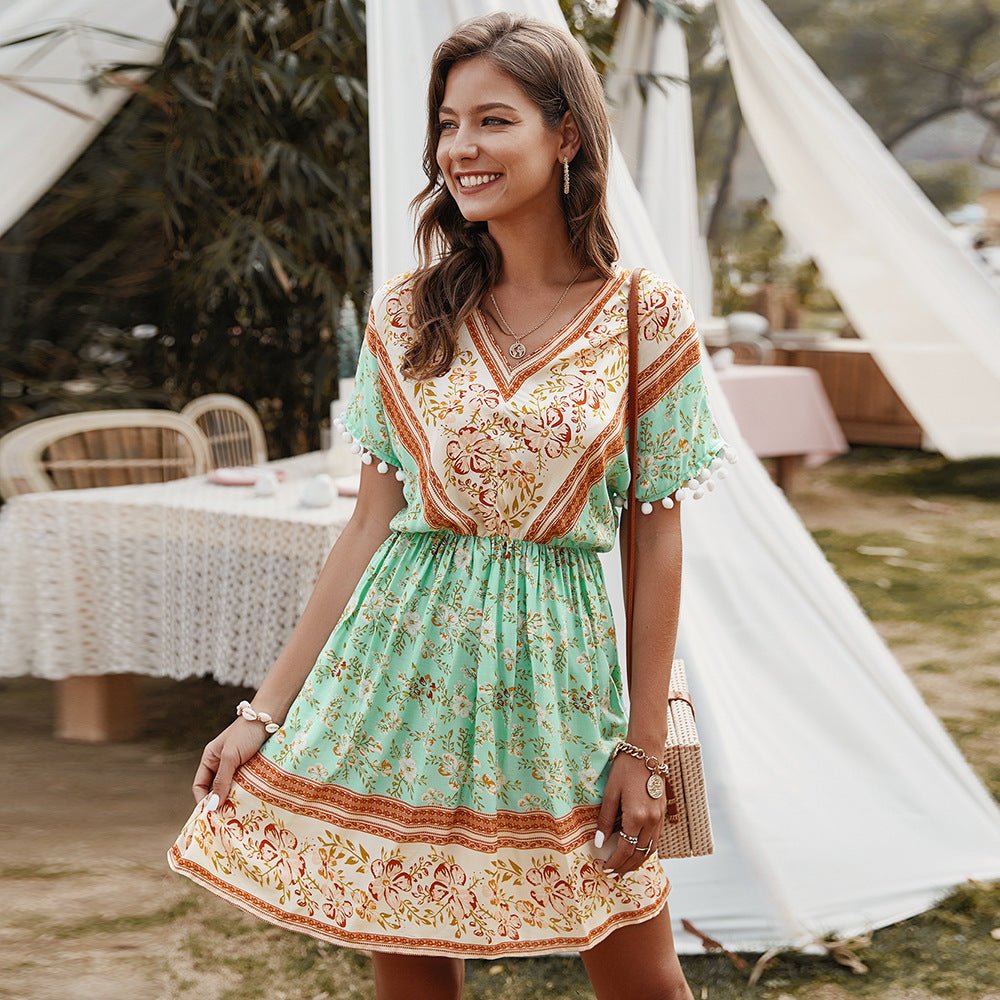 High Floral Pattern Beach Dresses - Beachy Cover Ups