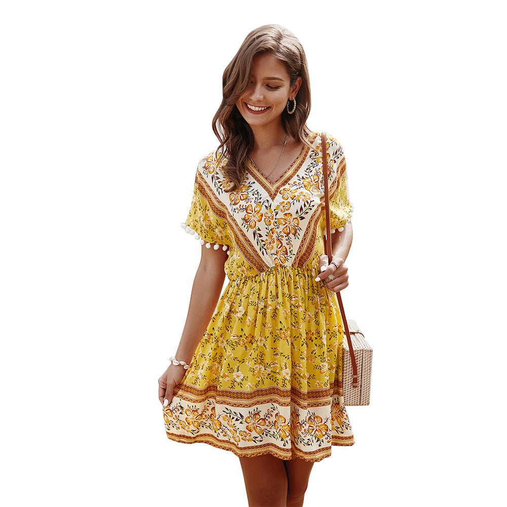 High Floral Pattern Beach Dresses - Beachy Cover Ups