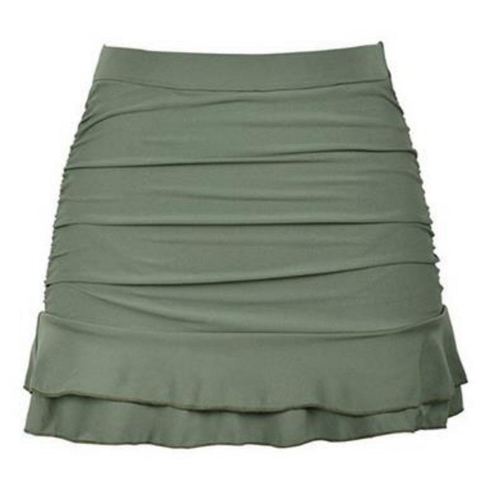 High Waist Pleated Beach Swim Skirt - Beachy Cover Ups