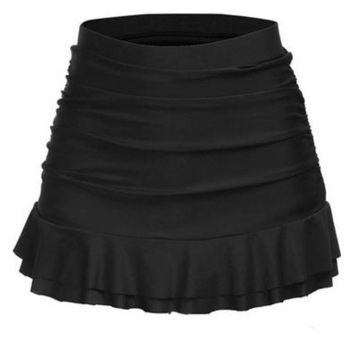 High Waist Pleated Beach Swim Skirt - Beachy Cover Ups