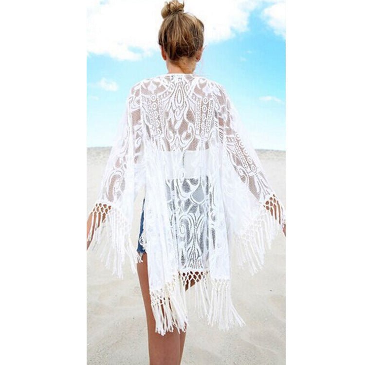 Lace Loose Mid Bikini Cardigan - Beachy Cover Ups