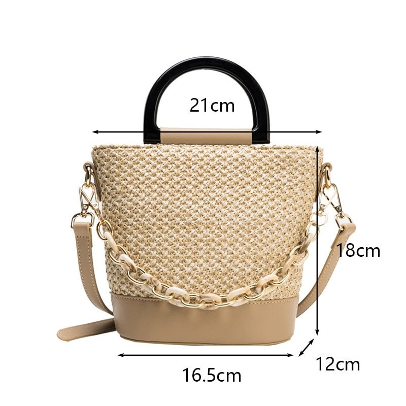 Straw Beach Handbag - Beachy Cover Ups
